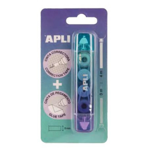 Apli Hibajavító- és ragasztóroller 2in1 5mmx4-3m vegyes színek