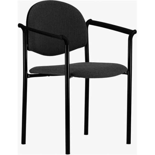 Tárgyalószék szövetborítás fekete acélváz műanyag karfa Laguna fekete