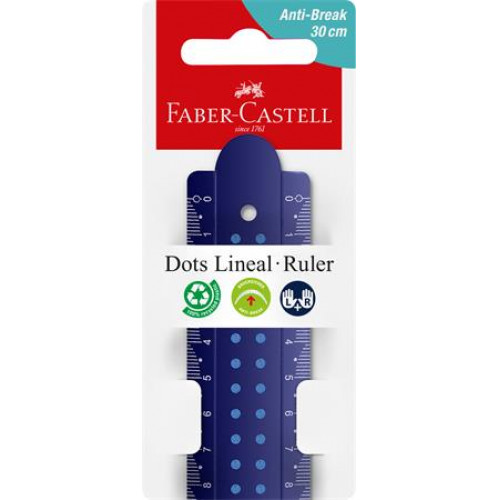 Faber-Castell Vonalzó műanyag törhetetlen 30cm Pöttyös vegyes színek