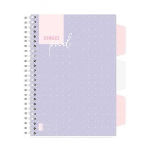 Spirálfüzet A5 kockás 100lap regiszteres Street Pad Dots