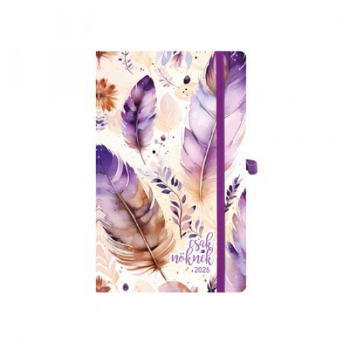 Toptimer Naptár tervező A5 heti Csak Nőknek lila toll (2026)