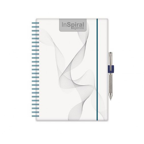 Dayliner Naptár tervező A5 heti InSpiral fehér-kék (2026)