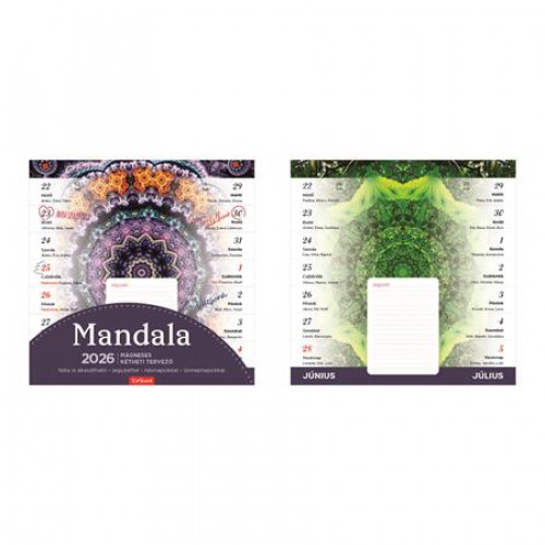 Toptimer Naptár fali mágneses kétheti mandala (2026)