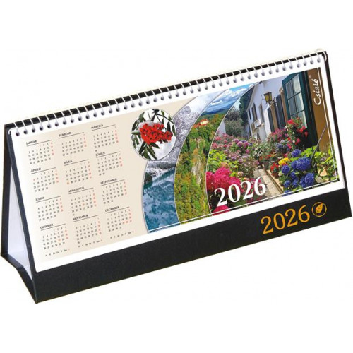 Naptár asztali álló Csízió Öko fekete (2026)