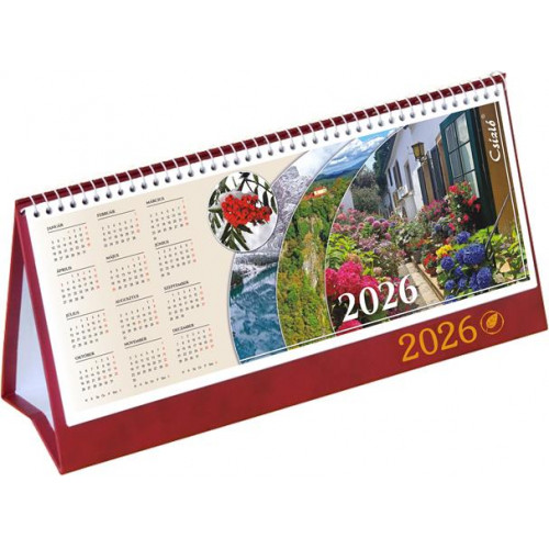 Naptár asztali álló Csízió Öko bordó (2026)