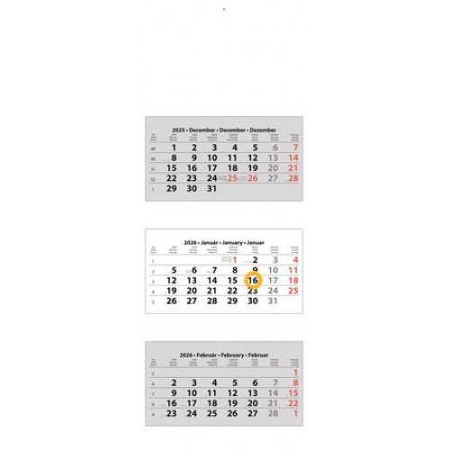 Dayliner Naptár speditőr három hónapos három tömbös üres fejrész (2026)