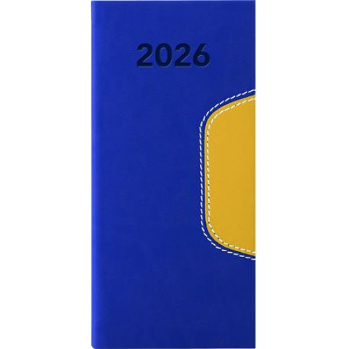 Dayliner Zsebnaptár fekvő elrendezésű Memphis kék-sárga (2026)