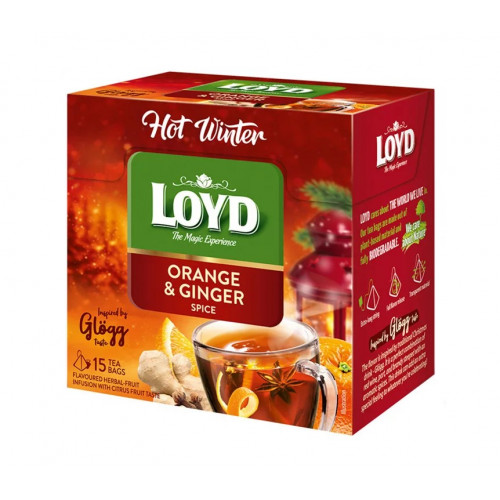 Loyd Gyümölcstea 15x3g Piramis HOT WINTER narancs-gyömbér
