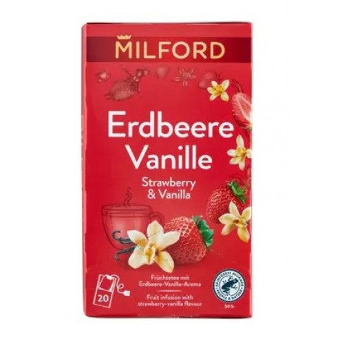 Milford Gyümölcstea 20x2g eper-vanilía