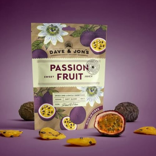 Szárított maracuja szeletek 100g Dave & Jons Passion Fruit