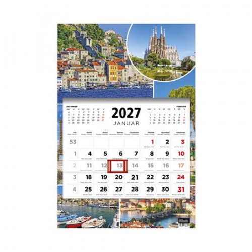 Toptimer Naptár speditőr három hónapos egy tömbös Városok (2027)