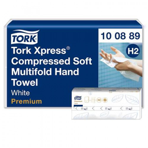 Tork Kéztörlő tömörített Interfold 2 réteg 225lap H2 Premium Xpress Soft Multifold fehér (100888)