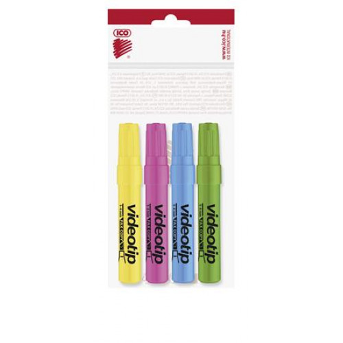 Ico Szövegkiemelő készlet 1-4mm Videotip 4 különböző szín