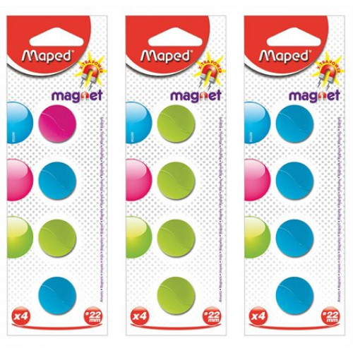 Maped Mágnes kerek 22mm 4db/bliszter vegyes szín