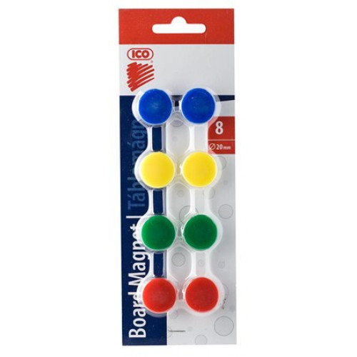 Ico Mágneskorong 20mm 8db JY-15 4 szín