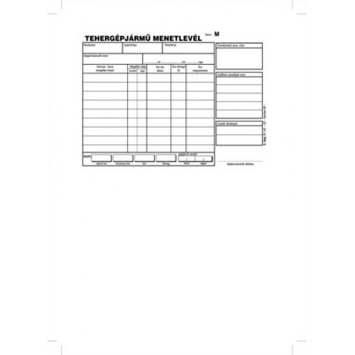Victoria Menetlevél tehergépjármű 100lap A5 fekvő D.GÉPJ.21. darab!