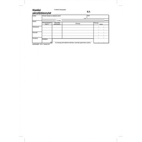 Victoria Kiadási pénztárbizonylat 25x2 B.318-103 darab!