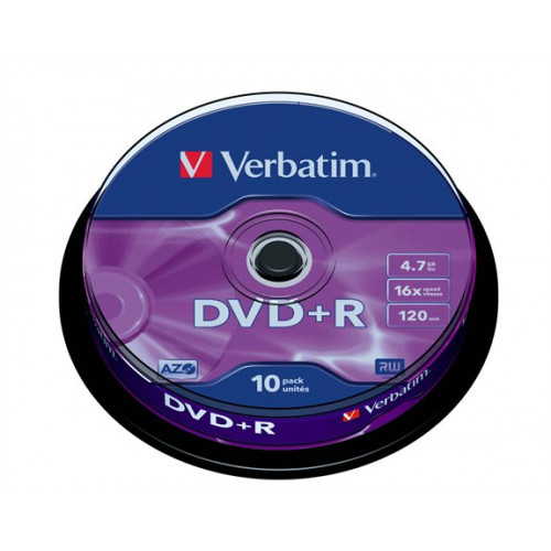 Verbatim DVD+R lemez AZO 4,7GB 16x hengeren
