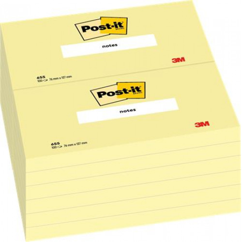 3M Postit Öntapadó jegyzettömb 76x127mm 100lap sárga