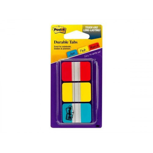 3M Postit Jelölőcímke műanyag megerősített 3x22lap 25x38mm vegyes