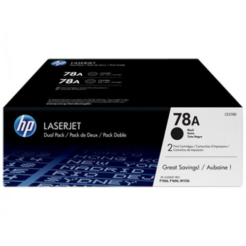 Hp Lézertoner CE278AD fekete 2*2,1k