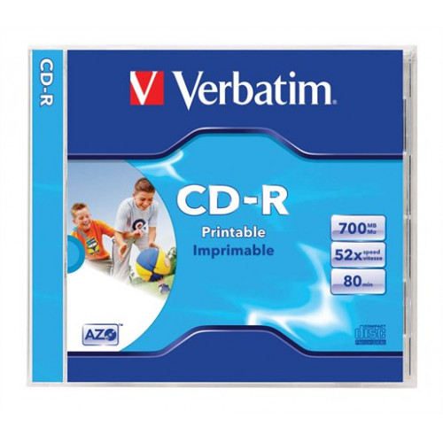 Verbatim CD-R lemez nyomtatható matt ID 700MB 52x normál tok