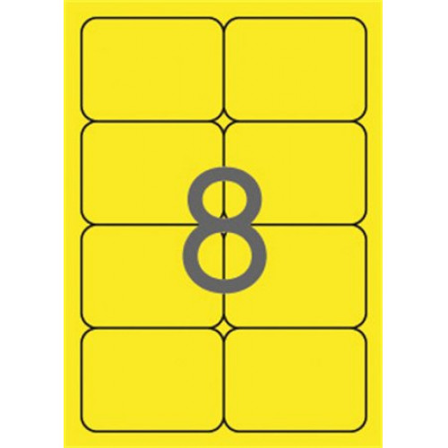 Apli Etikett 99,1x67,7mm színes kerekített sarkú neon sárga 160 etikett/csomag