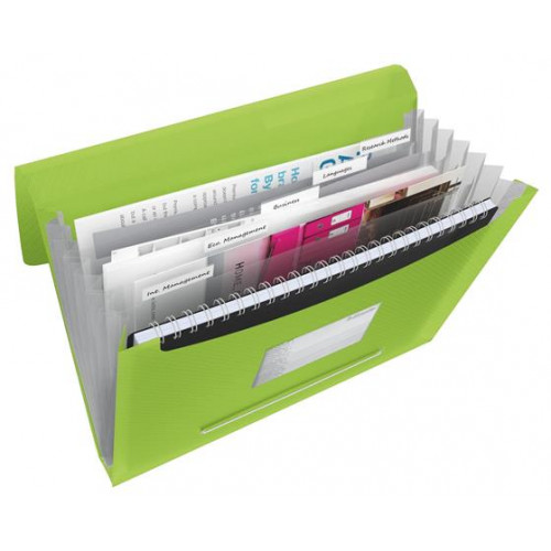 Esselte Harmonikamappa A4 PP 6 rekeszes Vivida zöld