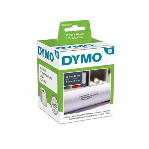 Dymo Etikett LW nyomtatóhoz 89x36mm 260db etikett