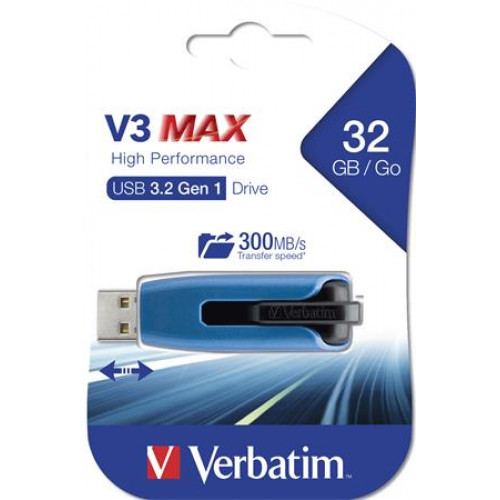 Verbatim Pendrive 32GB USB 3.0 175/80 MB/sec V3 MAX kék-fekete