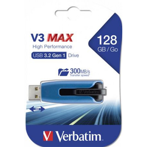 Verbatim Pendrive 128GB USB 3.0 175/80 MB/sec V3 MAX kék-fekete