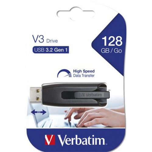 Verbatim Pendrive 128GB USB 3.0 80/25 MB/sec V3 fekete-szürke