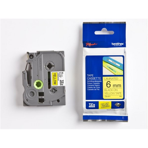 Brother Feliratozógép szalag 6mmx8m sárga-fekete