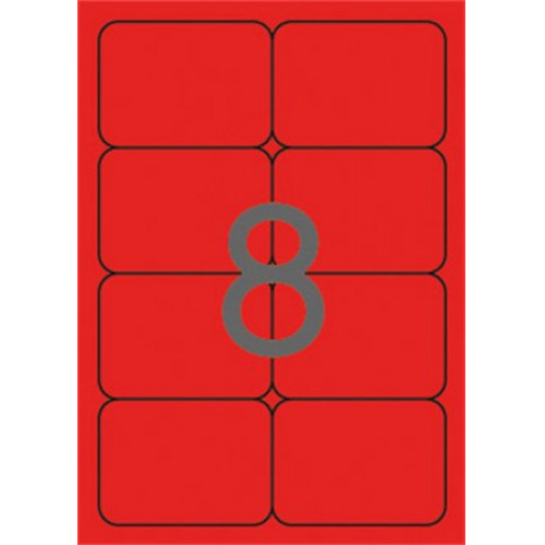 Apli Etikett 99,1x67,7mm színes kerekített sarkú neon piros 160 etikett/csomag