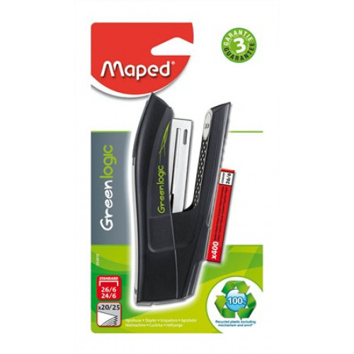 Maped Tűzőgép 24/6 26/6 25lap Greenlogic Half-Strip
