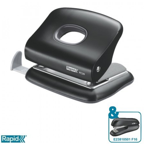 Rapid Lyukasztó kétlyukú 20lap FC20 Fashion fekete