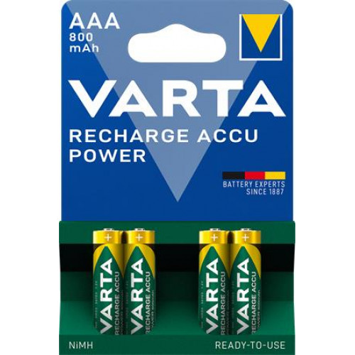 Varta Tölthető elem AAA mikro 4x800mAh előtöltött Power