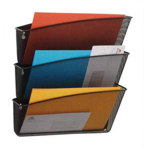 Alba Irattartó fémhálós 3 zsebes fali fekete