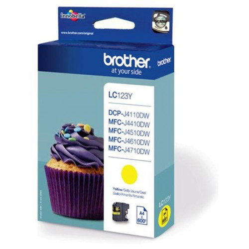 Brother LC123Y Tintapatron DCP-J4110DW MFC-J4410DW sárga 600oldal