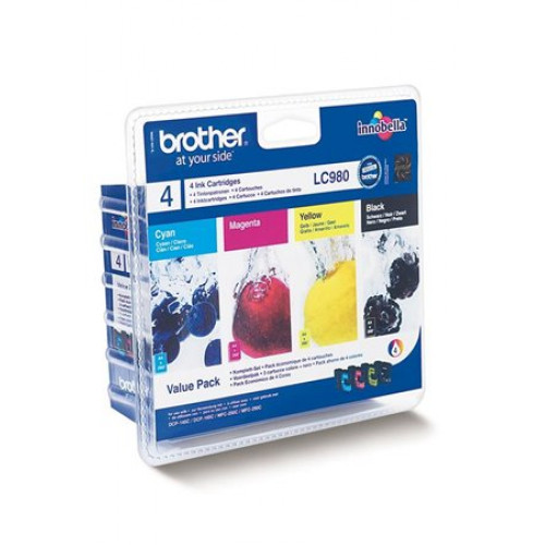 Brother Tintapatron LC980BCMY b+c+m+y 1*300 oldal 3*260 oldal
