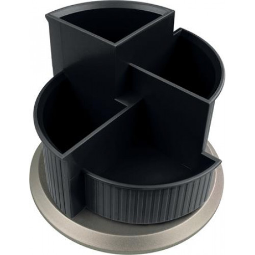 Helit Írószertartó forgatható fekete-ezüst