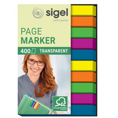 Sigel Jelölőcímke műanyag 10x40lap 6x50mm Micro vegyes szín