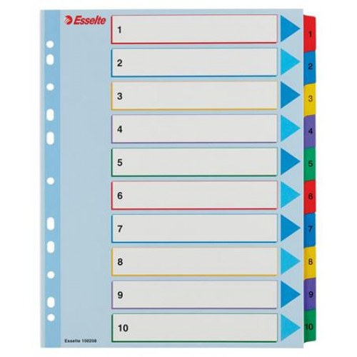 Esselte Regiszter laminált karton A4 Maxi 1-10 újraírható