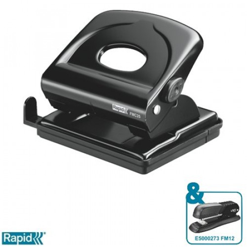 Rapid Lyukasztó 25lap fém FMC25 fekete