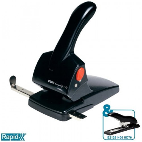 Rapid Lyukasztó nagyteljesítményű 65lap HDC65 fekete