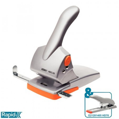 Rapid Lyukasztó nagyteljesítményű 65lap HDC65 ezüst/narancssárga