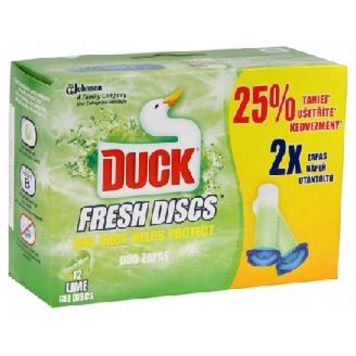 Duck WC fertőtlenítő öblítő korong utántöltő 2X36ml Lime Fresh