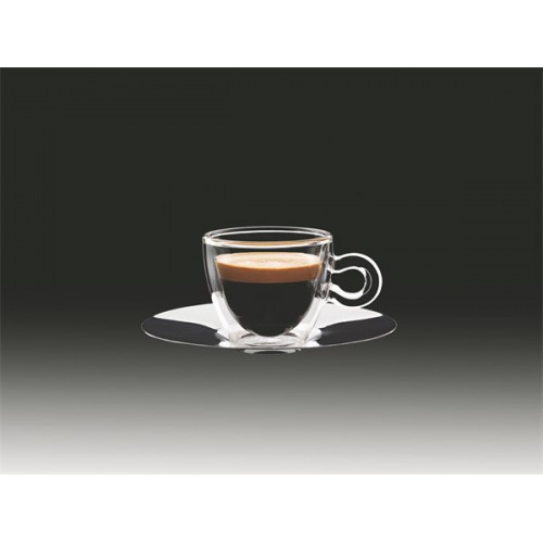 Thermo Espresszos csésze 6,5cl rozsdamentes aljjal duplafalú 2db