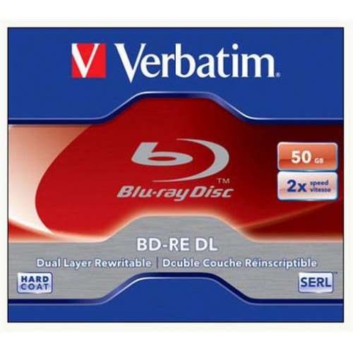 Verbatim BD-RE BluRay lemez kétrétegű újraírható 50GB 2x normál tok