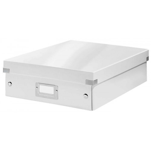 Leitz Tároló doboz rendszerező laminált karton M méret Click&Store fehér